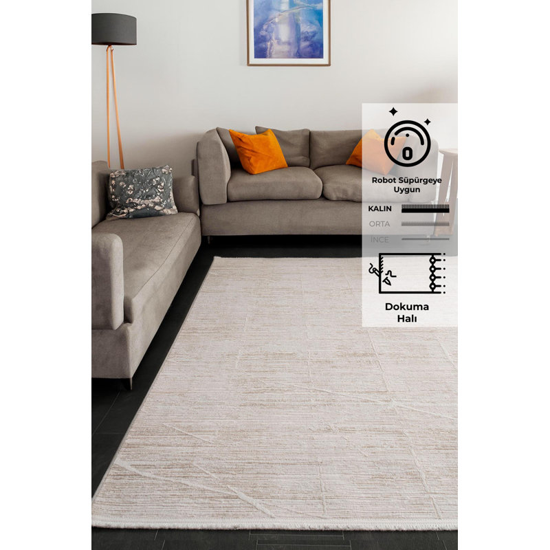 Rakha Solid Colour Machine Made Indoor / Outdoor Area Rug, Rectangle 200 x 290cm