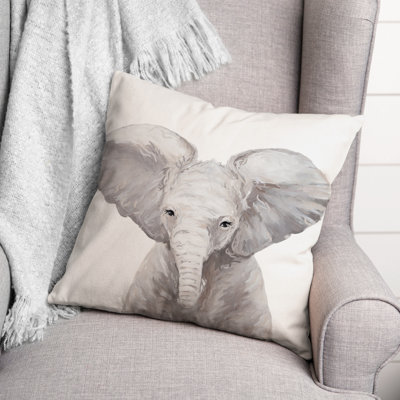 Baby Elephant Square Pillow Cover & Insert