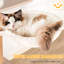 Arbre à chat avec bac à litière - gris moderne 3 en 1, avec poteaux à griffer, bol d'alimentation et boules détachables, zone d'activité pratique intégrée peu encombrante, fonction, tapis antidérapant