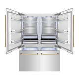 ZLINE 60" Autograph Edition 32.2 cu. ft. Built-in 4-Door French Door Refrigerator