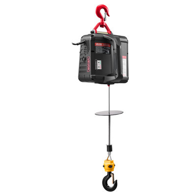 Treuil électrique 2 en 1, capacité de 1 100 lb, grue portative électrique de 1500 W, hauteur de levage de 25 pi, 16,4 pi / min avec télécommande manuelle et sans fil pour l'usine, l'entrepôt et le garage