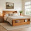Cadre de lit Rigsby en bois pour lit king size avec tête et pied de lit à double rangement ouvert-139223120