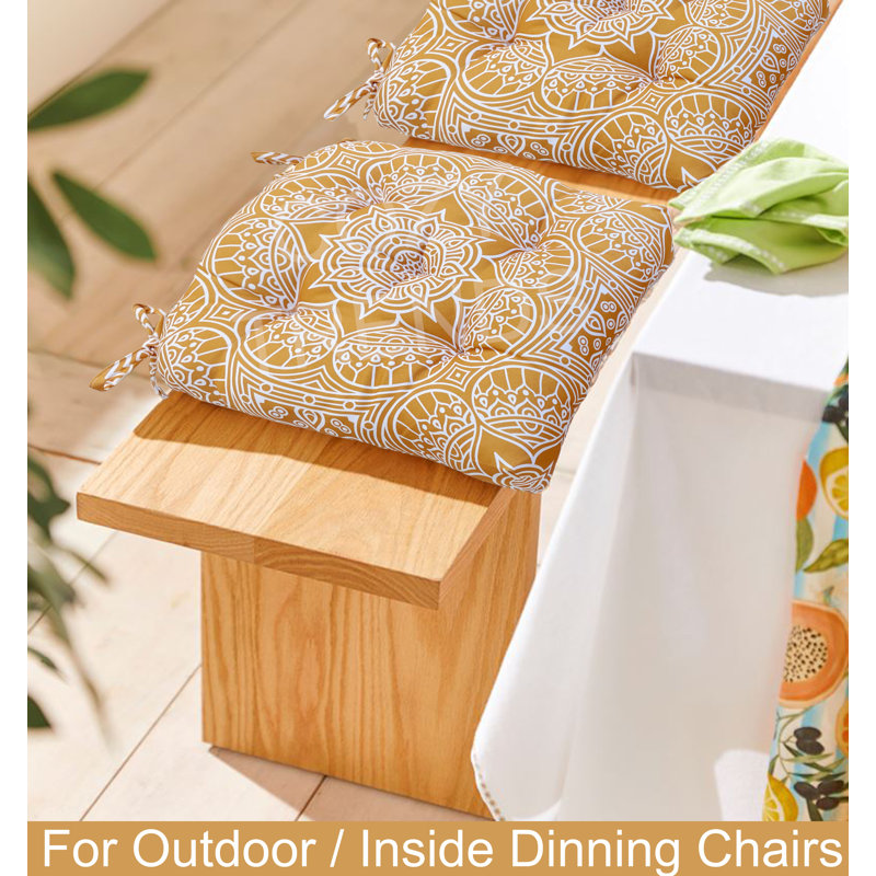 Outdoor 4'' Adirondack Chair Chair Pad, Mustard