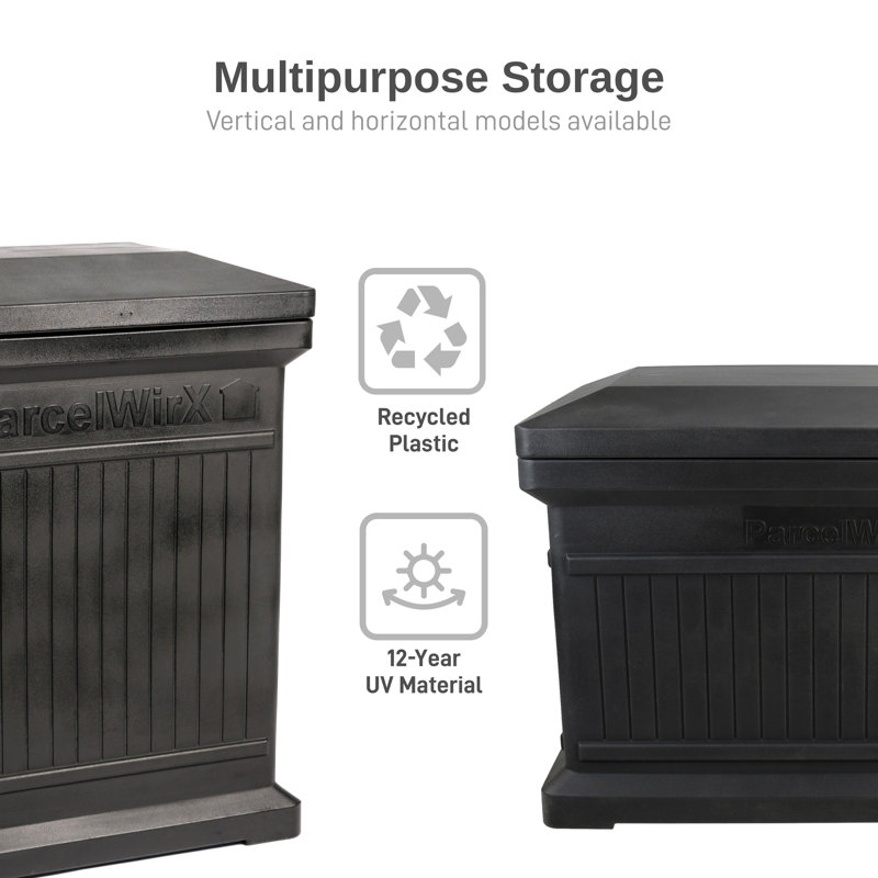 Black 26" Vertical Recycled Plastic Package Delivery Box