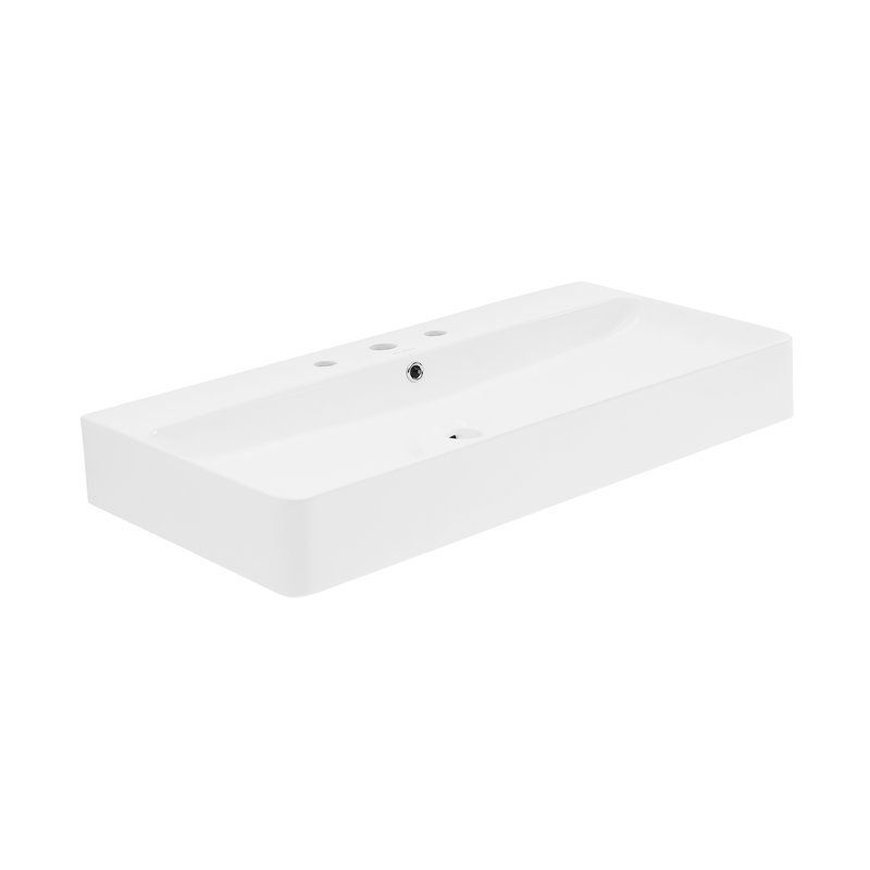 Lavabo de salle de bain mural 36 "avec trous espacés 8" Carre