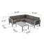 Ensemble de conversation modulaire avec coussins 10 pièces Caggiano