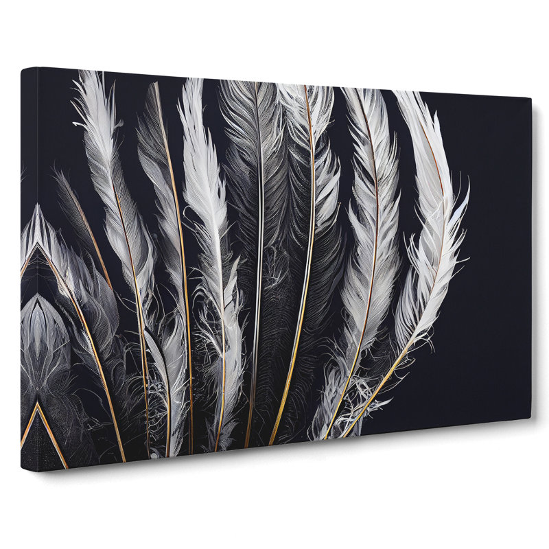 The Dynamic Bird Feathers - Wrapped Canvas, 35cm H x 50cm W x 3cm D