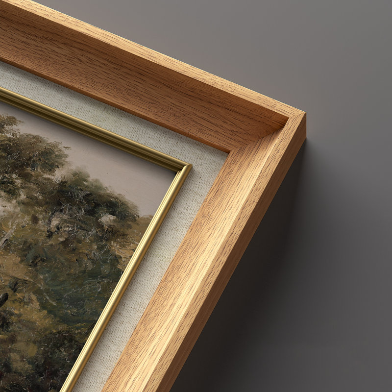Set of 2 Premium Framed Art Artworks on Premium Canvas with 26"x36" Frame, Natural