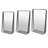3Pc Decorative Wall Mirror With Shelf Set, Black Metal Rectangular
