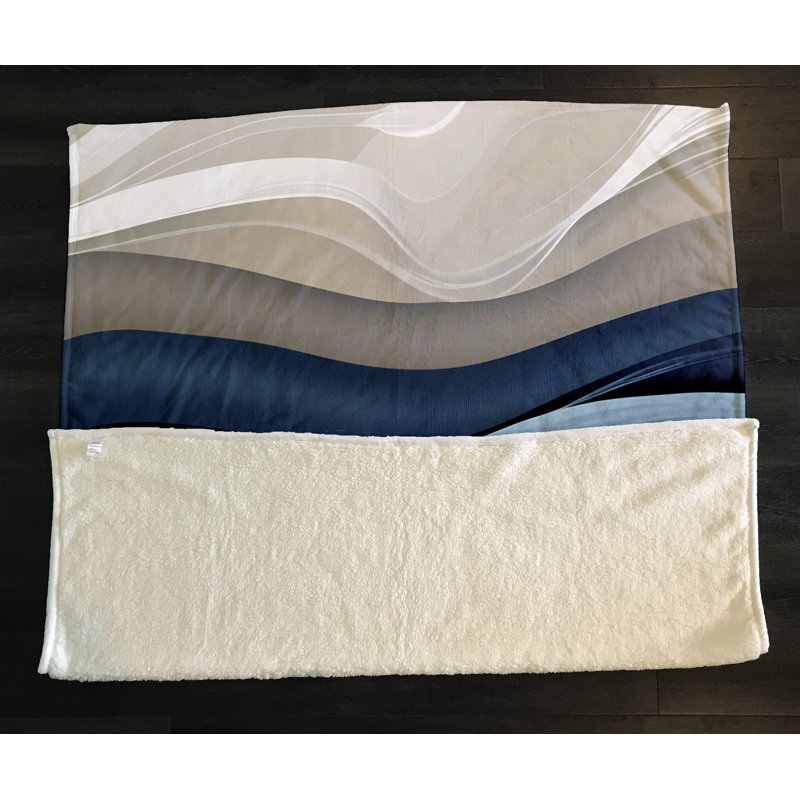 Throw Blanket, 51" W x 60" L, Striped/Abstract, Blue/Gray