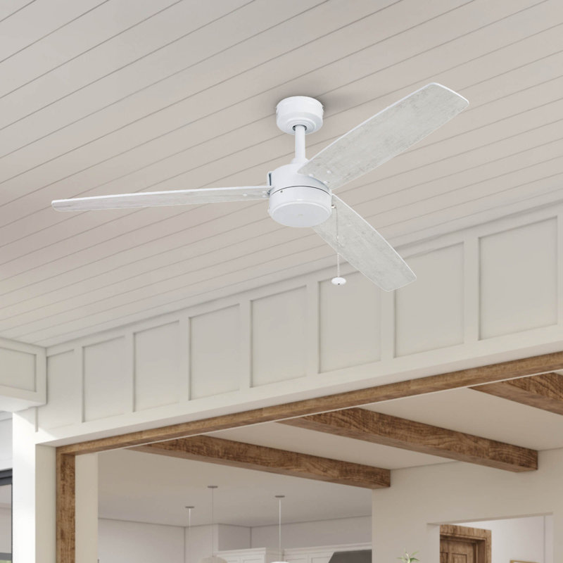 Journal 52" Indoor and Outdoor Ceiling Fan with No Light, Bright White