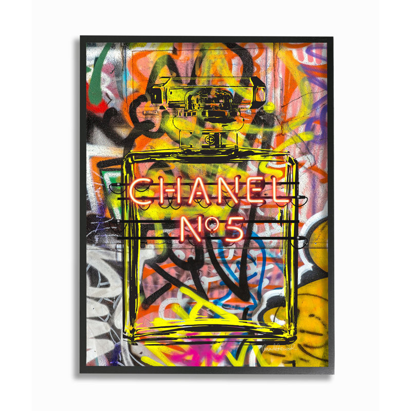 «Fashion Designer Graffiti Neon Lights», impression, H 30 po x l 24 po, Giclée encadrée noir minuit