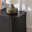 Meuble télé avec buffet à motif ondulé et armoire à rayures verticales en bois pour cuisine / chambre à coucher / vestibule. Noir
