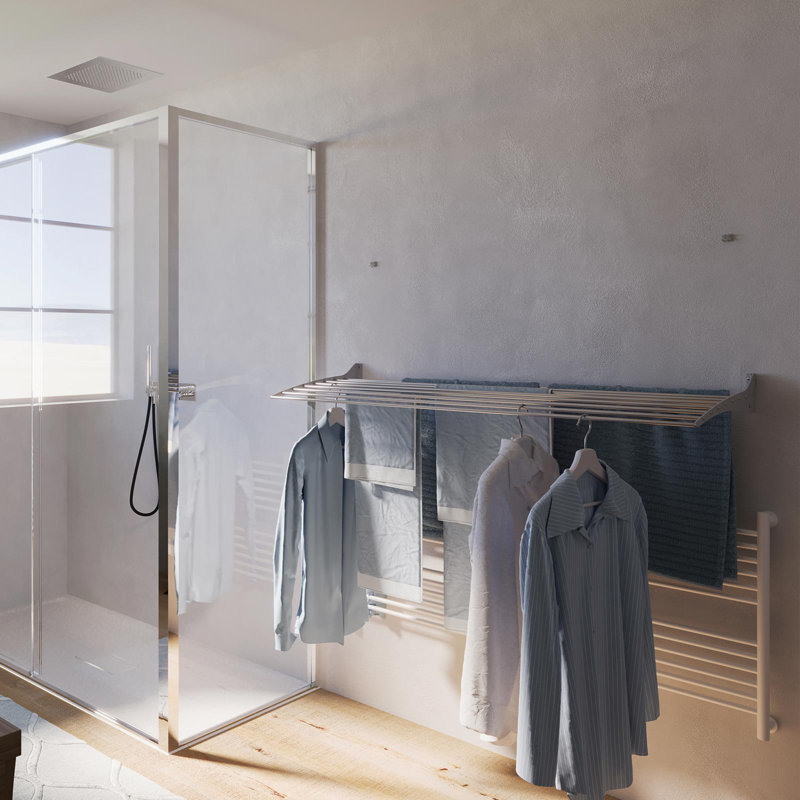 Foxydry Fold, Wall Mounted  Clothes Drying Rack, Wall Foldable Clothes Airer For Indoor And Outdoor, 60cm H x 17cm W x 13cm D