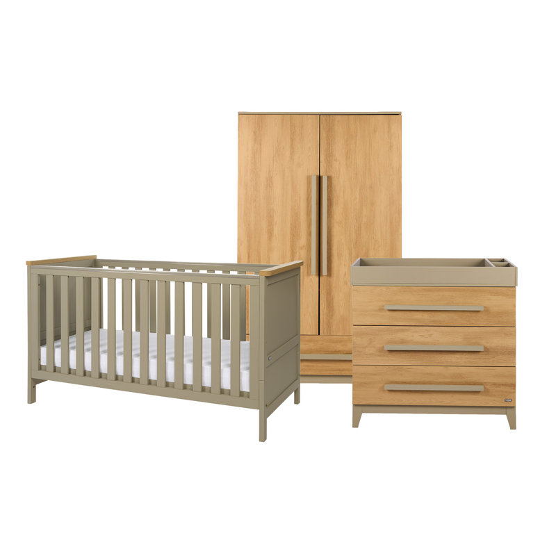 Misha 3pc Room Set - Golden Oak / Mushroom, Golden Oak & Sage
