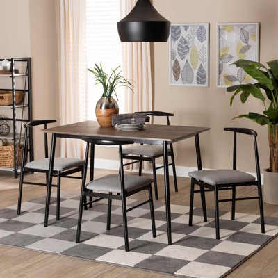 Baxton Studio Deion Modern Industrial 5-Piece Dining Set