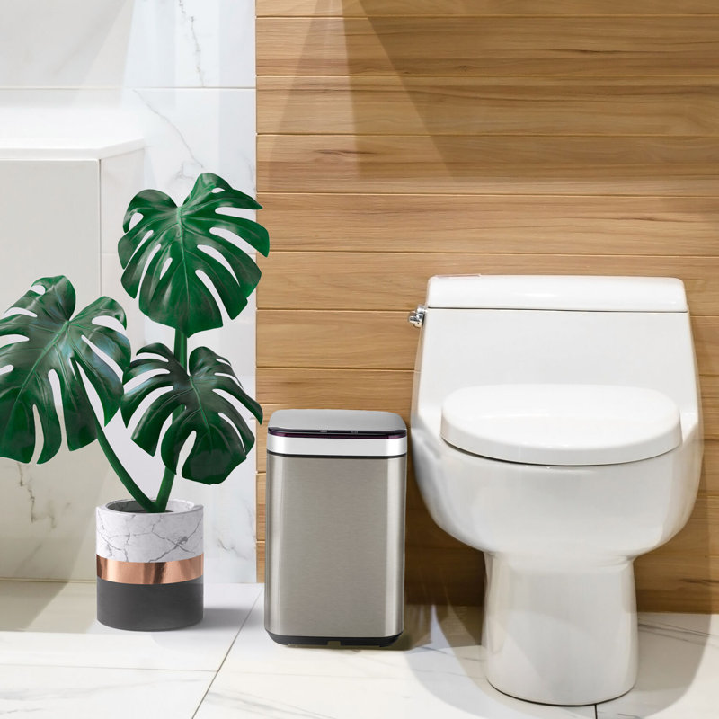 Hanover 10-Liter Stainless Steel Touchless Trash Can with Sensor Lid