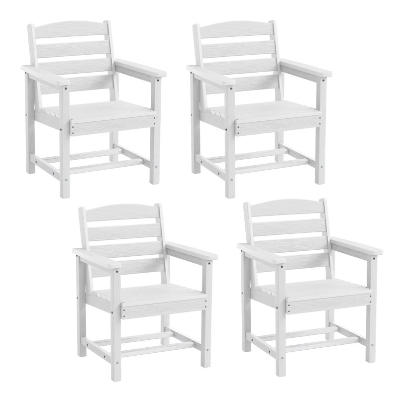 Reata HDPE Outdoor Dining Chair, White