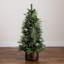 4Ft. Pre-Lit Artificial Mixed Pine Snowed Christmas Tree With Pinecones In Decorative Planter With 60 Warm White LED Lights