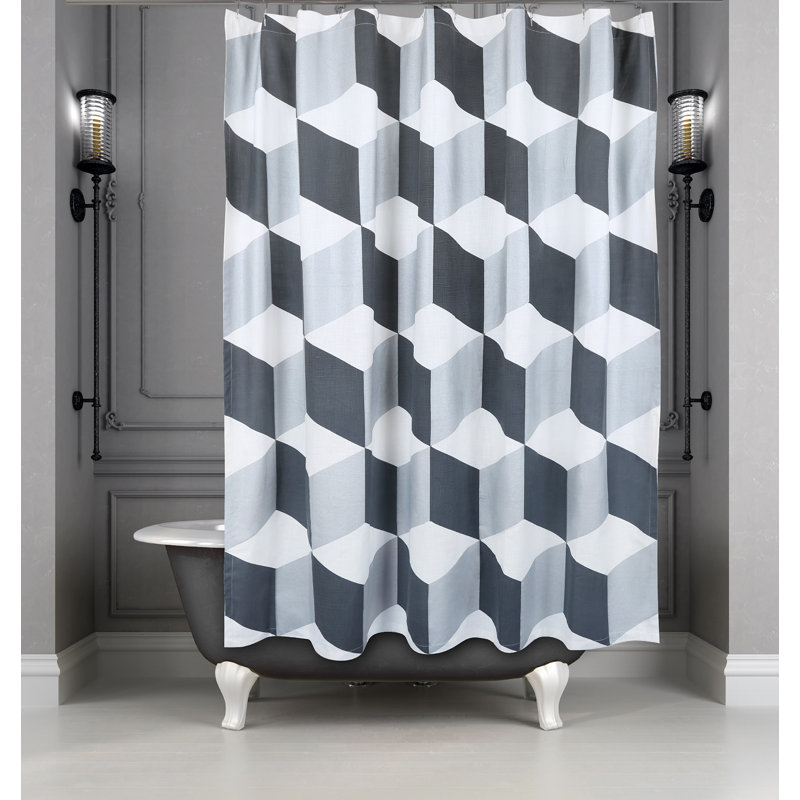 Rideau de douche simple 100% coton Juergen, Gris