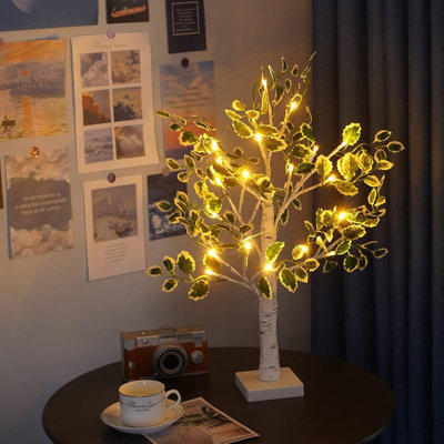 Lighted Birch Tree, 24 LED Christmas Decorations Indoor, 2024 Upgrade Model Money Tree With Timer Battery Operated Or USB Plug-In Tree Lights For Wedding Christmas Home Decoration (1 Pack)