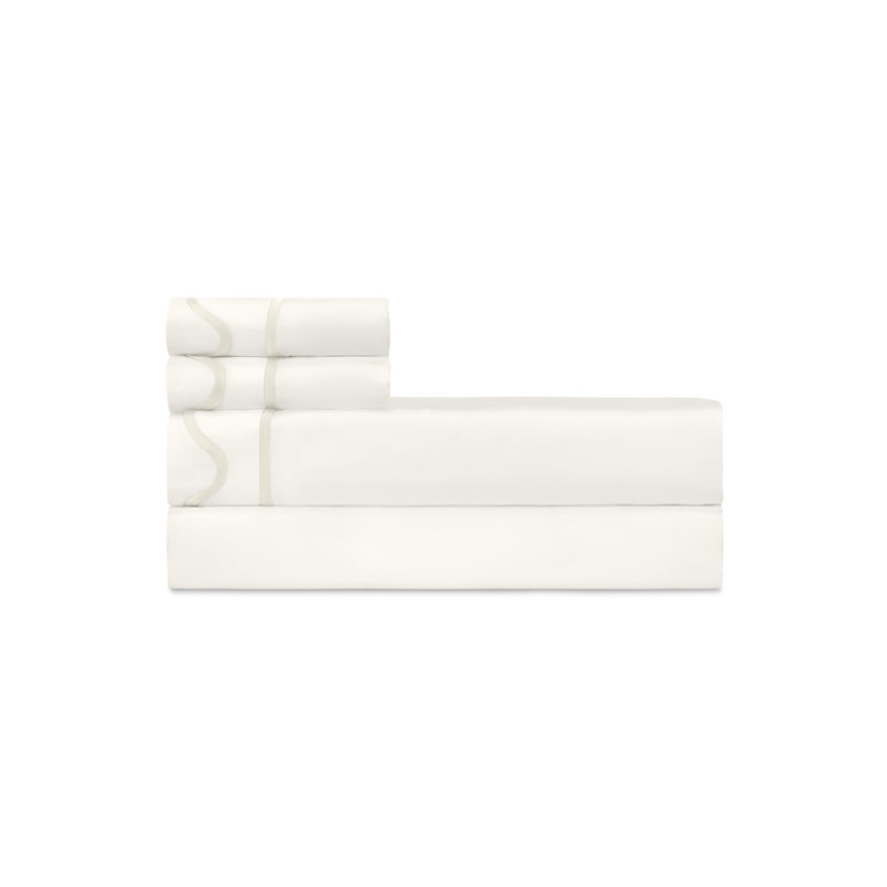 Amalfi Sateen Sheet Set, Ivory/Ivory, California King Sheet Set