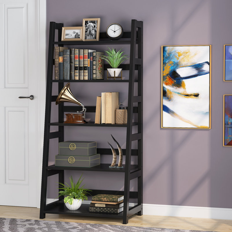 Dawneisha Ladder Bookcase, Black