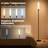 65'' Black Stepless Adjustable LED Floor Lamp with Remote Control & Foot Switch
