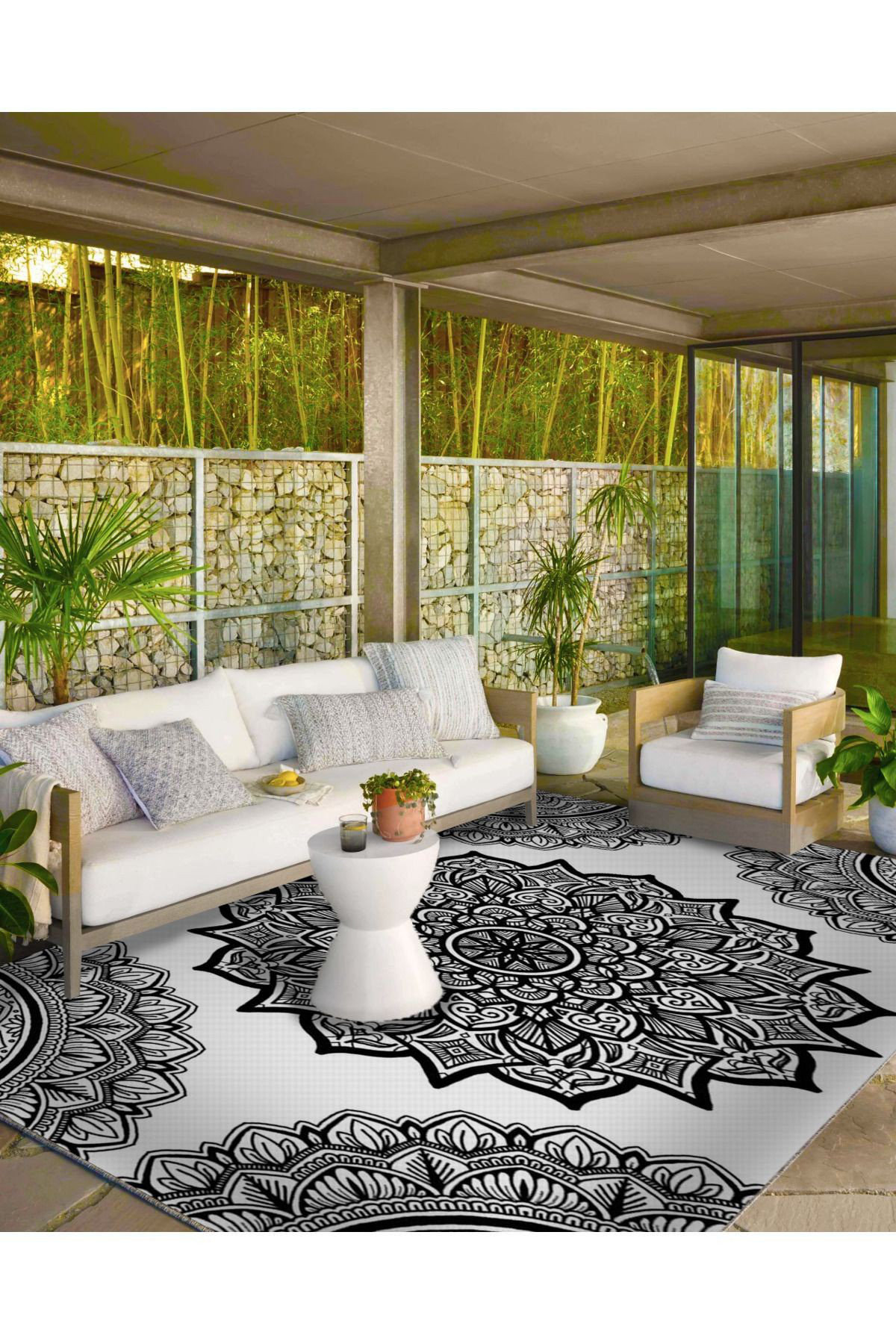 Hokku Designs Black Star Patterned Woven Base Washable Rug - Wayfair Canada