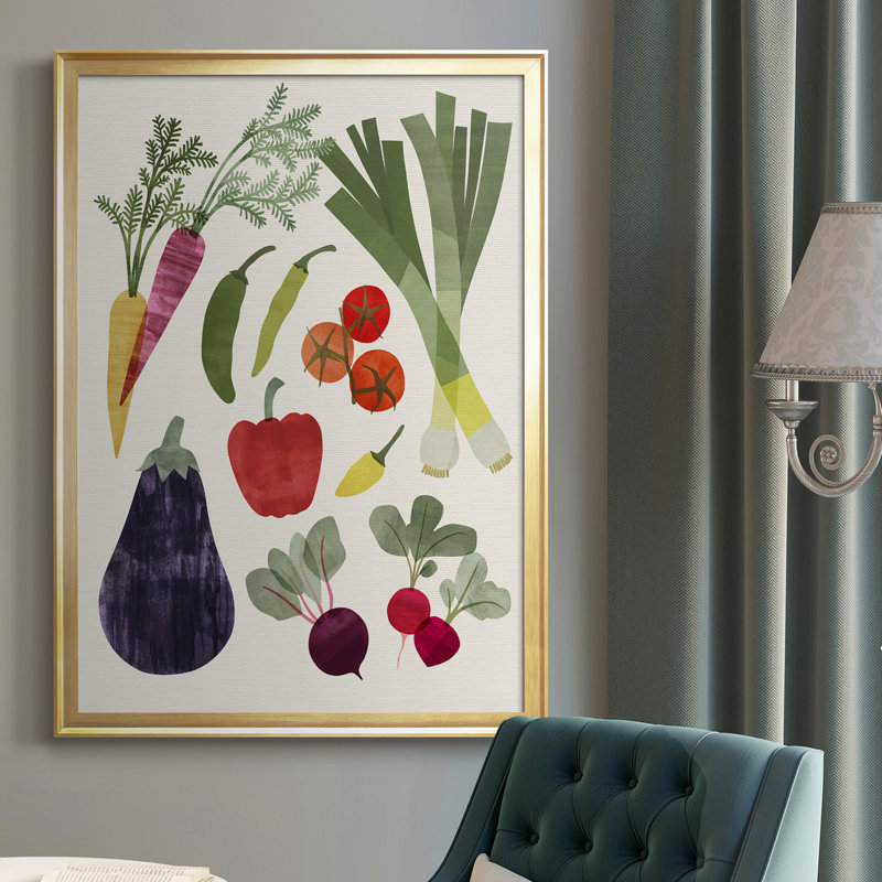 «Garden Offrant I», toile encadrée de qualité supérieure - prête à être accrochée, Or, H 36,5 po x l 26,5 po x P 1 po