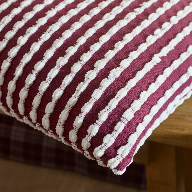 Stab Stitch 43x43cm Cushion with inner, Plum