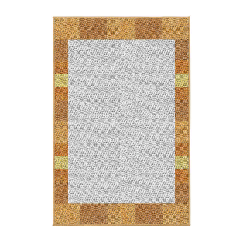 Tapis blanc/brun à motif à motif, Rectangle 4 pi x 6 pi