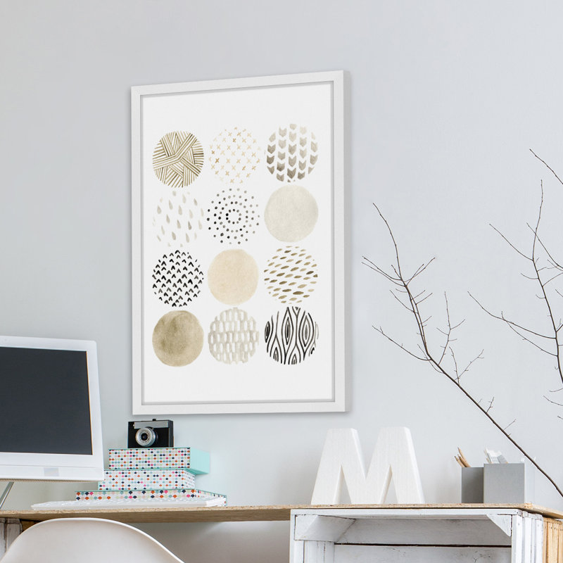 " Neutral Pattern Play I " Painting Print, 45" H x 30" W x 1.5" D