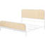 Modern Coastal White Metal Eastern King Bed With Open Cane And Rounded Edges Woven Cane, Ideal For Bedroom Decor-131102107-131102104