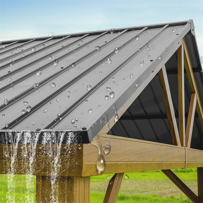14 Ft. W x 12 Ft. D Aluminum Patio Gazebo, 14 ft W x 12 ft