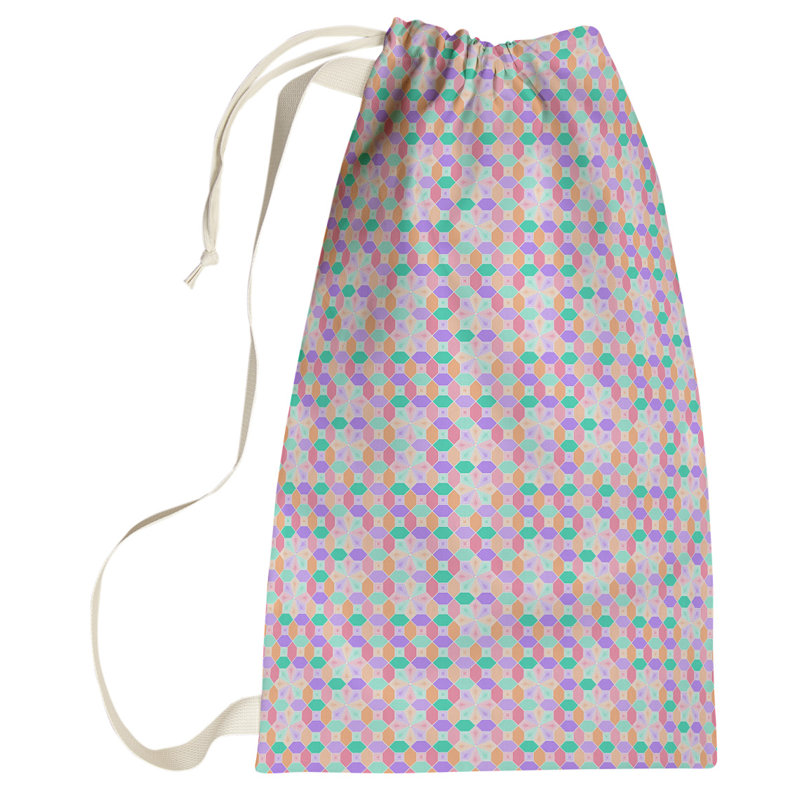Leffel Fabric Laundry Bag with Handles, Small ( 64" H x 20" W x 1.5" D), Purple/Orange