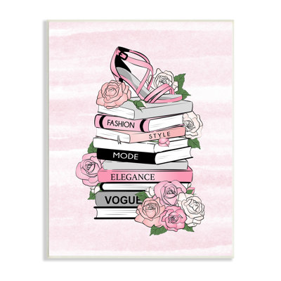 " Fashion Style Elegance Phrases Glamourous Flowered Bookstack " by Martina Pavlova