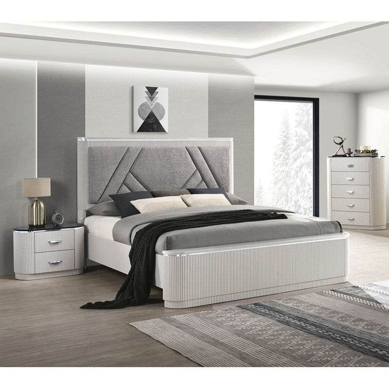 Table de chevet, gris clair