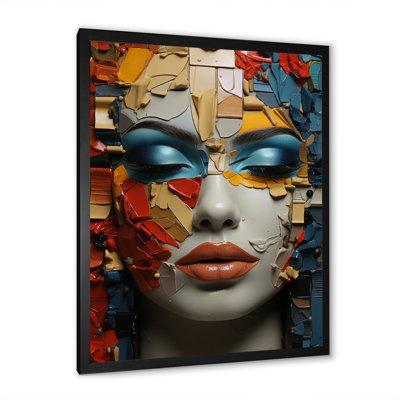 Glam Harmonious Cubist Woman Portrait II - Fashion Wall Art