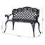 Outsunny Cast Aluminium Garden Bench Outdoor Patio 2 Seater High Back Black