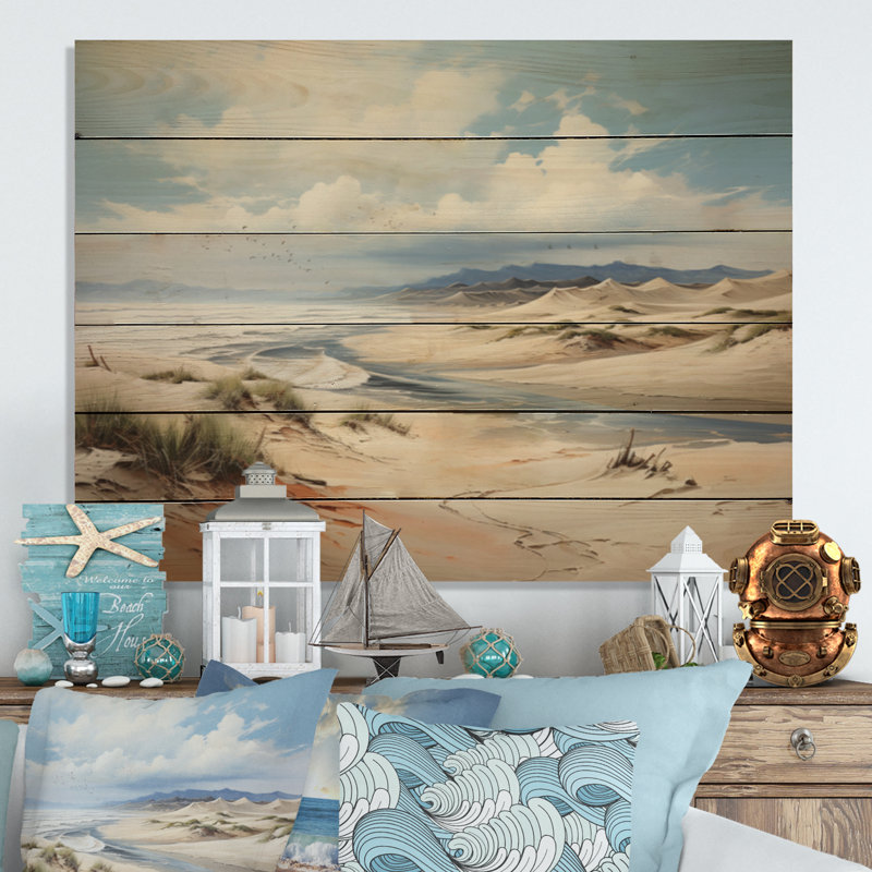 Coastal Sand Coastal Dunes V sur impression sur bois, H 24 po x l 32 po x P 0,78 po