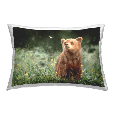 Coussin décoratif imprimé ourson et papillon par Mark Kelso