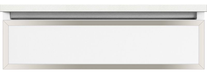 Base de meuble-lavabo simple avec cadre 30 po Profile, Plage / nickel poli, Tiroir basculant, Oui