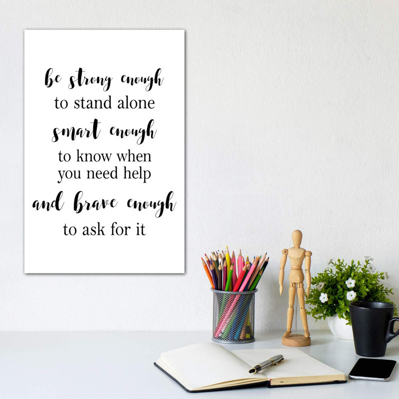 «Be Strong Enough», reproduction d'art textuel, Toile tendue, Aucun mat, H 12 po x l 8 po x P 0,75 po