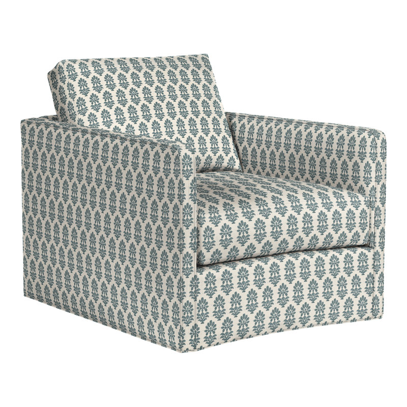 Chaise pivotante Wynne, Perigold Francine bleu fumée