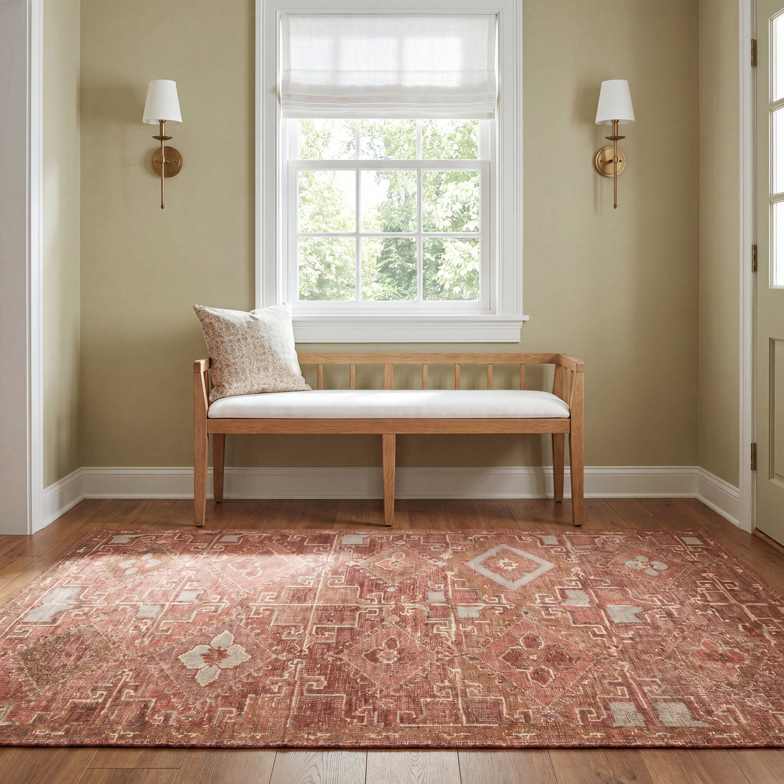 Maeve Hand-Knotted Geometric Wool Rug, Rectangle 3' x 5'
