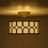 2 - Light Modern Arched Geometric Overlay Fabric Shade Drum Semi Flush Mount