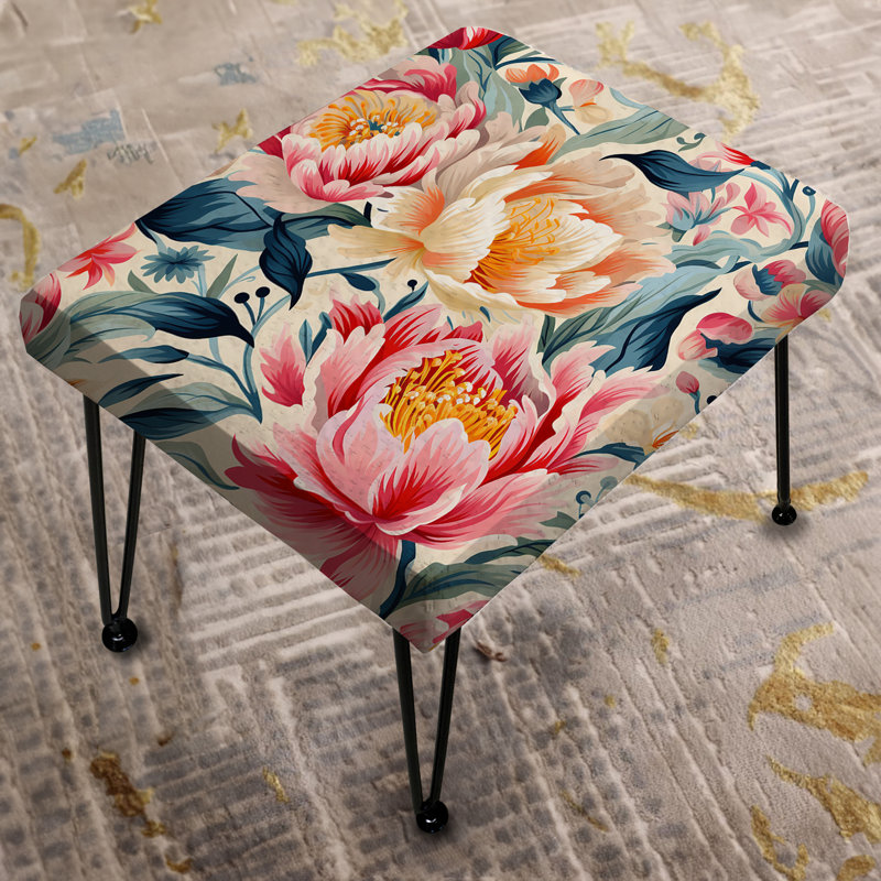 Enchanting Pastel Garden Bouquet - Floral Rectangle Ottoman