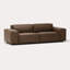 Canapé modulaire brun en cuir véritable-122909010