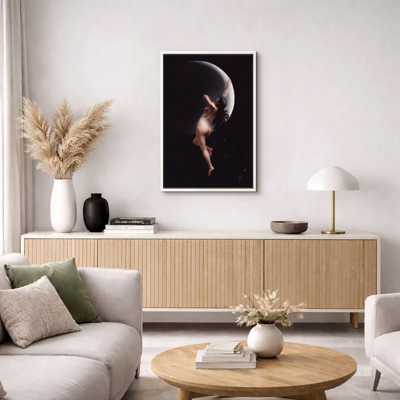 Illustration de déesse céleste au clair de lune, images de personnages mythiques, impression sur toile encadrée